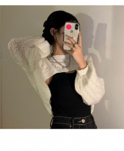 2023 Autumn Women Solid Sweater O-Neck Cropped Sweater Pullover Crop Top Super Cropped Sweaters Shirts For Female $24.98 - Sw...