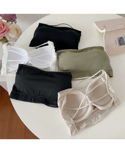 Beauty Back Bralette Crop Top Strapless Tube Top Padded Bra Comfort Breathable Ice Silk Lingerie Backless Fashion Underwear $...