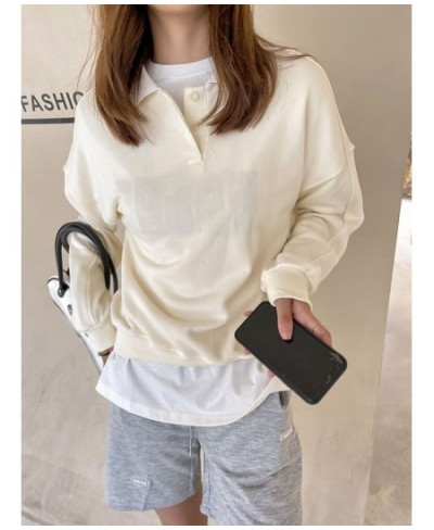 Button Sweater Women's Home Clothes Casual Women Long Sleeve Streetwear Solid Blouses Fashion Tops Summer 2022 New $60.60 - T...