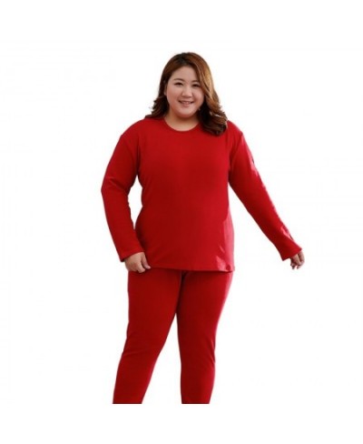 Solid 2xl-5xl Winter Women's Underwears Set Fleece Thermal Underwear Set Winter Thick Warm Long Johns Shirts Tops Keep Warm S...