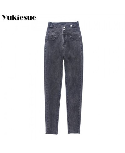 2022 Autumn Winter High Waisted Warm Jeans Womens Slim Pencil Skinny Pant Fashion Korean Casual Fashion Vintage Womens Jeans ...