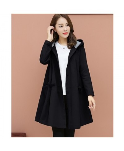 Fashion Korean Oversized outerwear women Hooded Long sleeve spring autumn trench coat thin elegant Ladies Basic coats1336 $61...