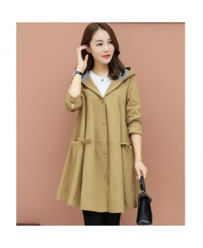 Fashion Korean Oversized outerwear women Hooded Long sleeve spring autumn trench coat thin elegant Ladies Basic coats1336 $61...