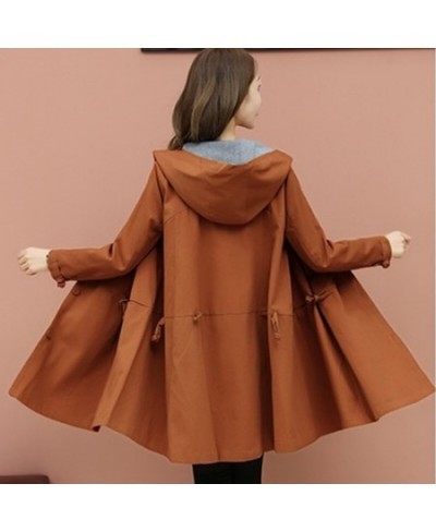 Fashion Korean Oversized outerwear women Hooded Long sleeve spring autumn trench coat thin elegant Ladies Basic coats1336 $61...