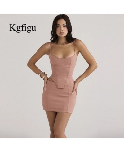 Women Outfits Sexy Sleeveless Crop Top And Mini Skirt Club Two Piece Set Casual Beach Summer 2022 Tracksuits $38.90 - Suits &...