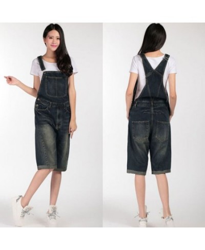 2023 New Modis Large size Loose Denim Overalls Ladies Strap Five pants / jumpsuit Ladies High waist jeans Size S-4XL $100.24 ...