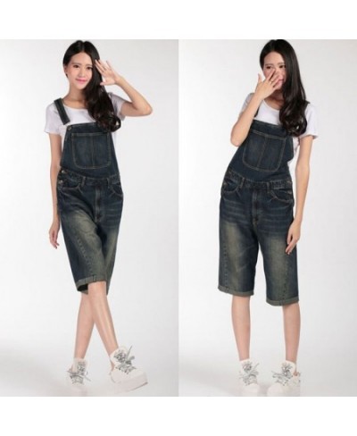 2023 New Modis Large size Loose Denim Overalls Ladies Strap Five pants / jumpsuit Ladies High waist jeans Size S-4XL $100.24 ...