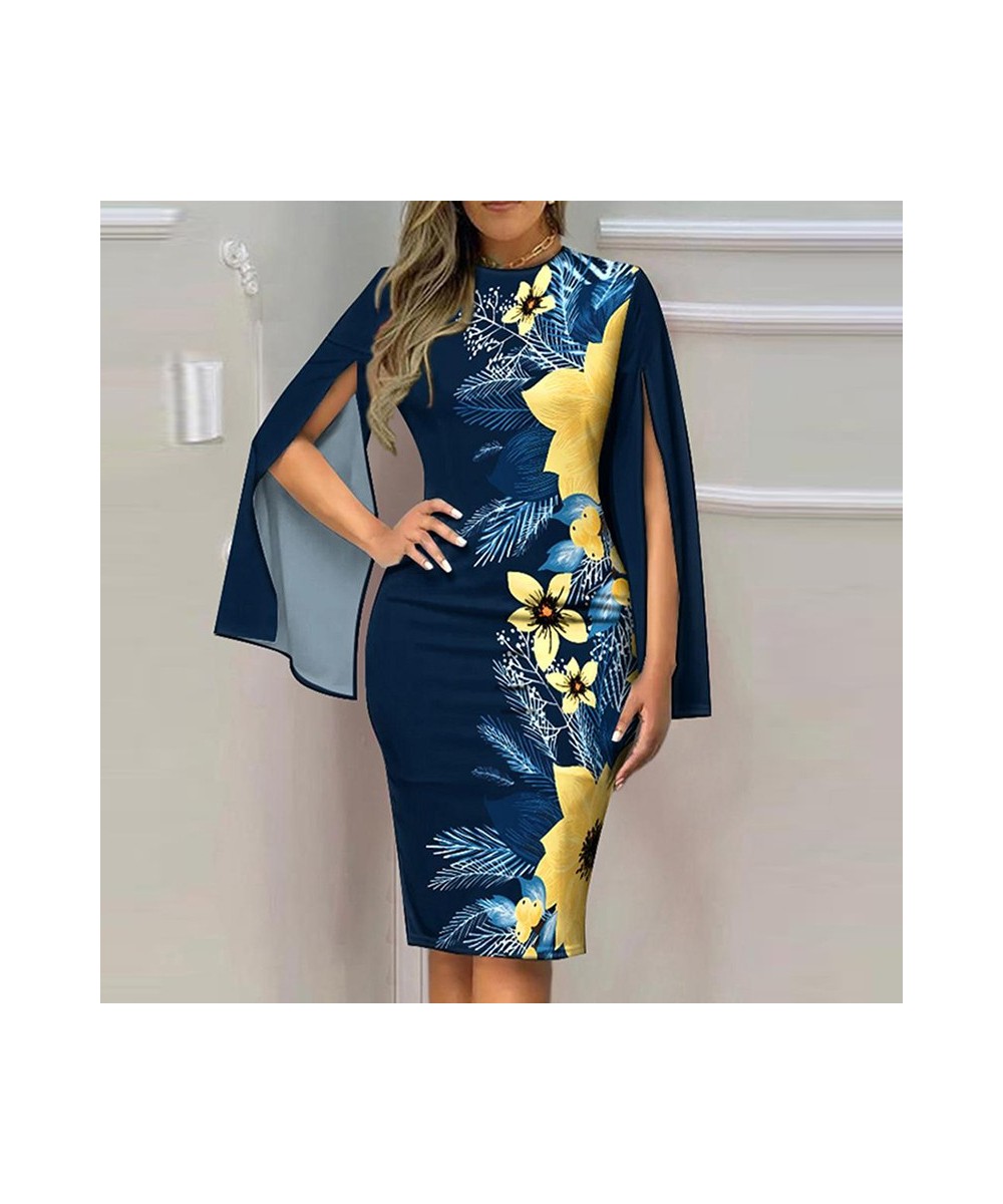 Spring Summer Party Dress Women Elegant Flower Print Bodycon Dresses For Women V Neck Office Dress 2023 $44.40 - Dresses