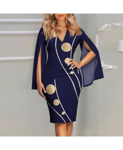 Spring Summer Party Dress Women Elegant Flower Print Bodycon Dresses For Women V Neck Office Dress 2023 $44.40 - Dresses