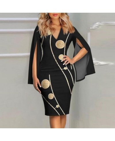 Spring Summer Party Dress Women Elegant Flower Print Bodycon Dresses For Women V Neck Office Dress 2023 $44.40 - Dresses