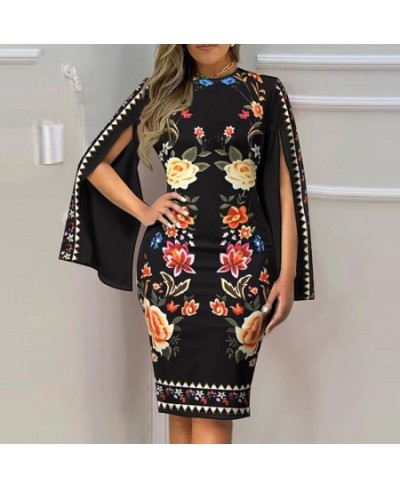 Spring Summer Party Dress Women Elegant Flower Print Bodycon Dresses For Women V Neck Office Dress 2023 $44.40 - Dresses