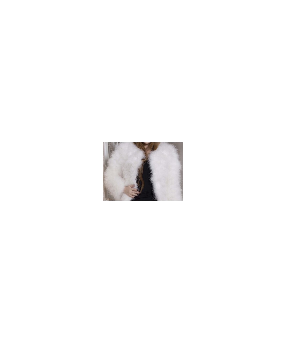 Women Fashion Fur Coats Winter Real Ostrich Fur Jackets Natural Turkey Feather Fluffy Outerwear Lady 20 Colors Plus Size $89....