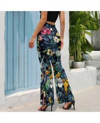 Jugnle Floal Pants Exotic Garden Flowers Elastic High Waist Sexy Flare Trousers Women Pattern Street Wear Pants Birthday $34....