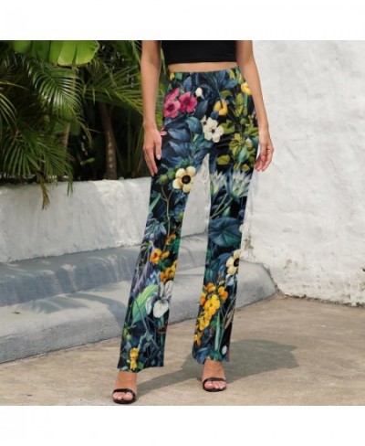 Jugnle Floal Pants Exotic Garden Flowers Elastic High Waist Sexy Flare Trousers Women Pattern Street Wear Pants Birthday $34....