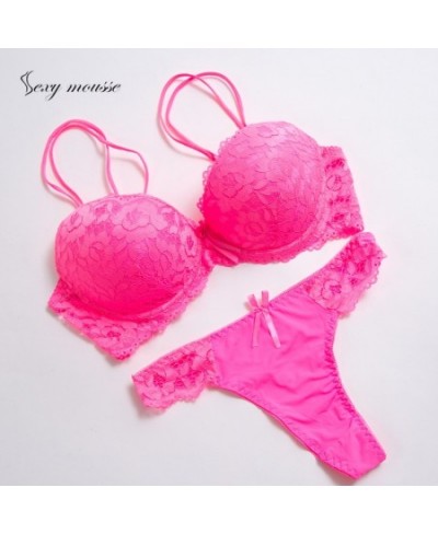 Sexy mousse Neon Green Lid Set of Underwear Warm Arm Cotton Women Bra and Thong Set Women Lace Big Size Push Up Bra Panties $...