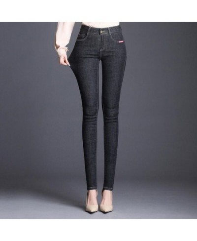 Retro women jeans plus size Stretch Pencil denim pants female high waist Classical black Casual Skinny Cowboy Tights Trousers...