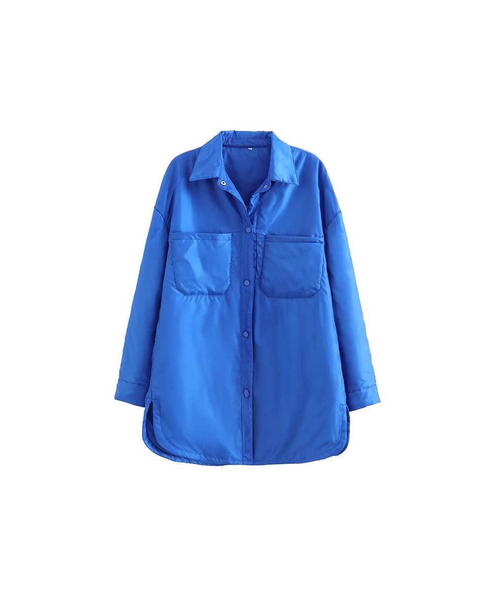 2022 Casual Woman Loose Long Basic Pocket Shirt Coats Female Fashion Oversized Light Jacket Ladies Solid Color Outwear $57.22...