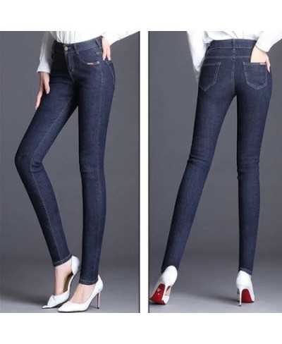 Retro women jeans plus size Stretch Pencil denim pants female high waist Classical black Casual Skinny Cowboy Tights Trousers...