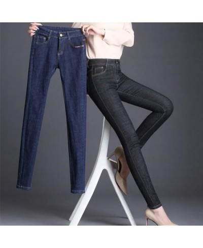 Retro women jeans plus size Stretch Pencil denim pants female high waist Classical black Casual Skinny Cowboy Tights Trousers...