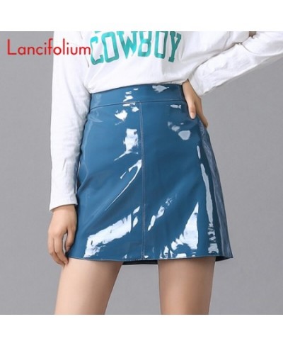 Women PU Pink Black Harajuku Casual Sexy Skirt Spring High Waist Bright Leather Mini Skirt Elegant Office Wear y2k Skirts $34...