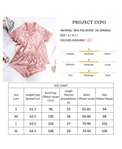 Solid Satin Sleepwear Silk Pajamas Set Top And Shorts Two Piece Set Pyjamas Women Pajama Short Sleeve Home Suit Casual $31.82...