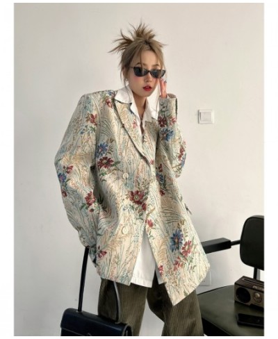 Women Blazer Color Matching Printin Loose Women Blazers And Jackets Vintage Leisure Long Oversized Suit Coats Women 2023 $74....