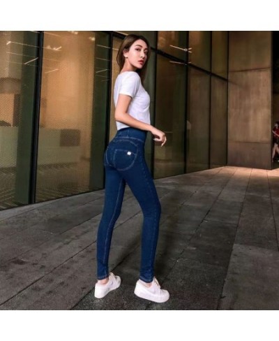 Fashion Peach-Buttock Zipper All-Match Jeans Web Celebrity INS Elastic Show Thin & Tight Height Waist Small Leg Pants For Wom...