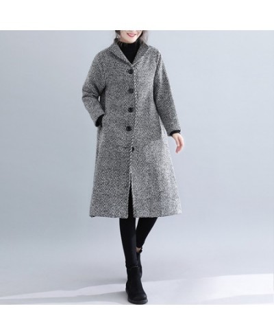 Autumn Winter Warm Long Coat Women Korean Elegant Ladies Single-Breasted A-Line Wool Jacket Coats Monteau Femme $85.14 - Jack...