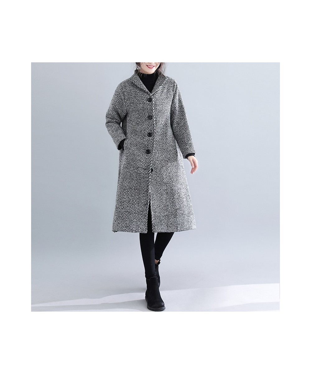 Autumn Winter Warm Long Coat Women Korean Elegant Ladies Single-Breasted A-Line Wool Jacket Coats Monteau Femme $85.14 - Jack...