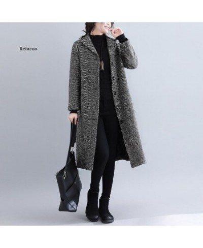 Autumn Winter Warm Long Coat Women Korean Elegant Ladies Single-Breasted A-Line Wool Jacket Coats Monteau Femme $85.14 - Jack...