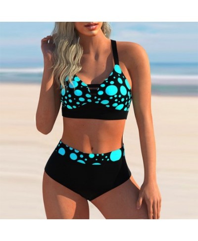 Retro Large Size Women Bikini Set 2022 Two Pieces Polka Dot Swimwear Halter Push Up Bathing Suit Sexy High Waist Femme Swimsu...