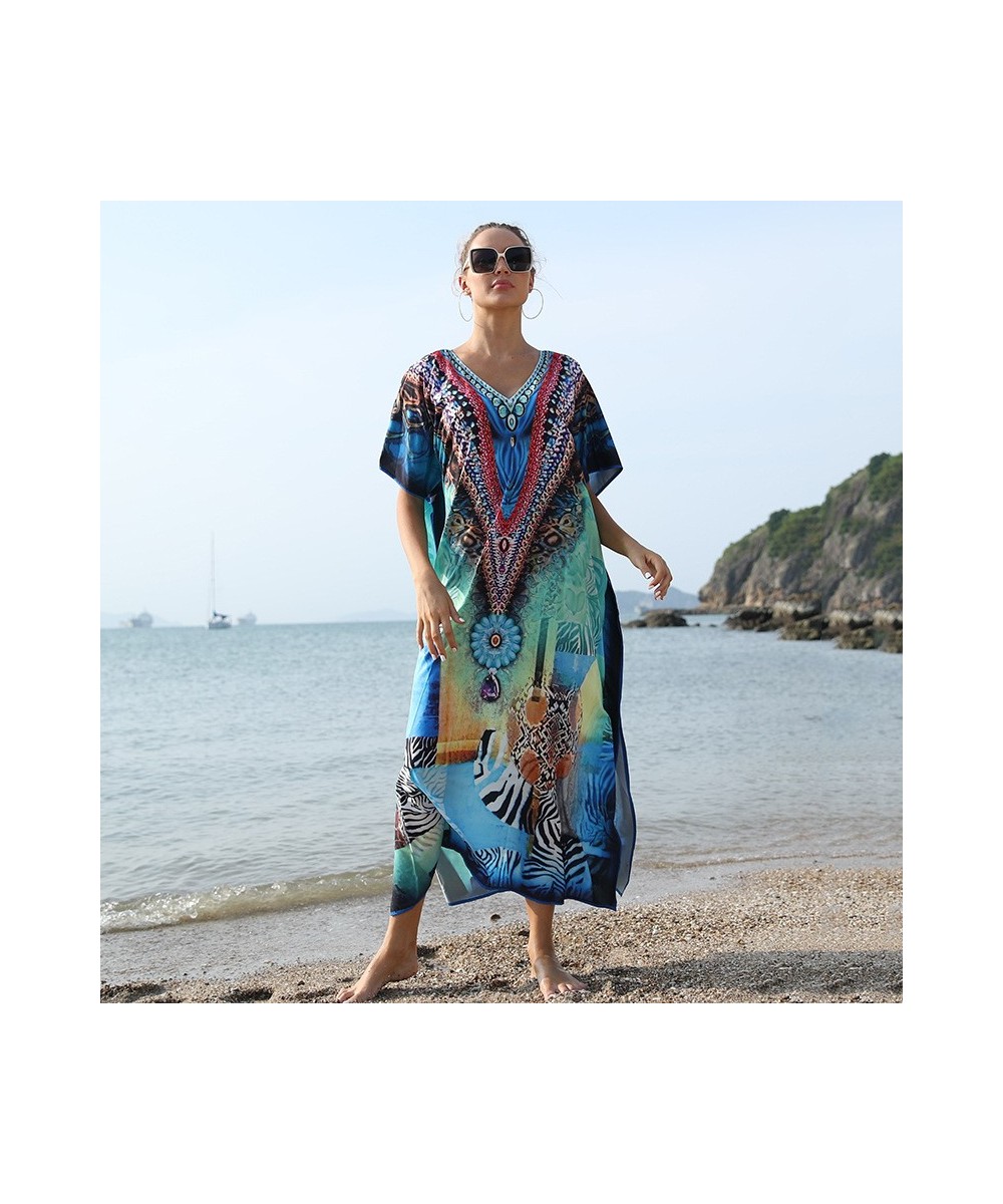 Multicolor Beach Maxi Dress Over Size Swimsuit Cover Up Ropa Mujer Vestido Transparente Vestidos De Verano $39.63 - Swimsuit