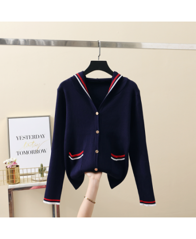 Autumn and Winter New Fashion Korean Women's Casual Sweater and Cardigan Long Sleeve V-neck Button Oversized Jacket Cardigan ...