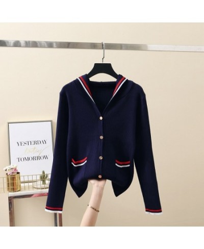 Autumn and Winter New Fashion Korean Women's Casual Sweater and Cardigan Long Sleeve V-neck Button Oversized Jacket Cardigan ...