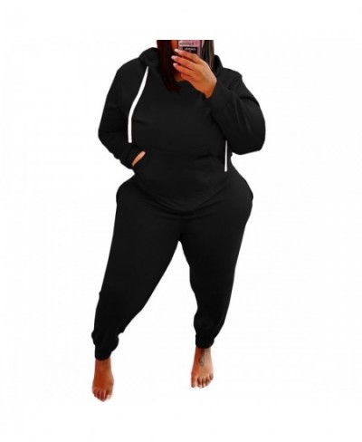 Plus Size Women Sets 2022 Autumn Solid Hoodies And Pants Fashion Two Piece Sets Lady Tracksuit Sweatshirt Sexy Female Clothin...