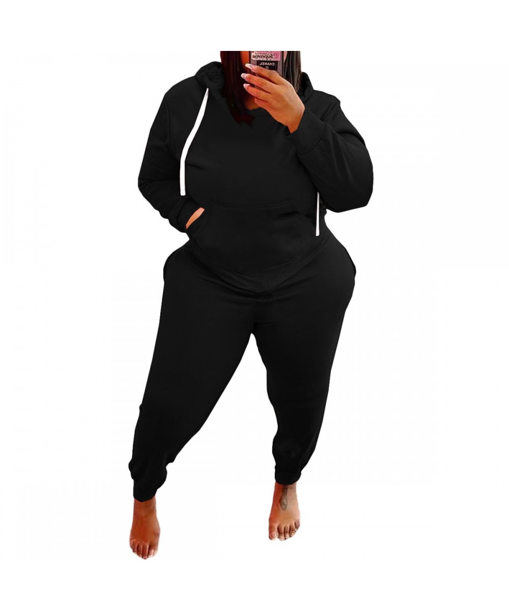 Plus Size Women Sets 2022 Autumn Solid Hoodies And Pants Fashion Two Piece Sets Lady Tracksuit Sweatshirt Sexy Female Clothin...