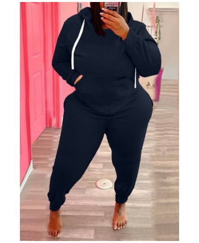 Plus Size Women Sets 2022 Autumn Solid Hoodies And Pants Fashion Two Piece Sets Lady Tracksuit Sweatshirt Sexy Female Clothin...