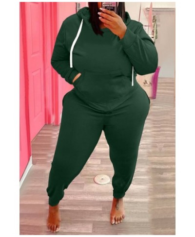 Plus Size Women Sets 2022 Autumn Solid Hoodies And Pants Fashion Two Piece Sets Lady Tracksuit Sweatshirt Sexy Female Clothin...