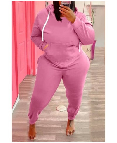 Plus Size Women Sets 2022 Autumn Solid Hoodies And Pants Fashion Two Piece Sets Lady Tracksuit Sweatshirt Sexy Female Clothin...