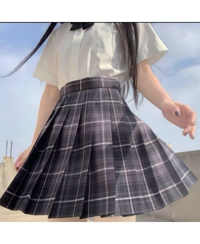 Korean Fashion Pleated Skirt Mini Skirts Womens 2023 Summer High Waist Kawaii Pink Black Plaid Skirt Harajuku Skirt Mujer $22...