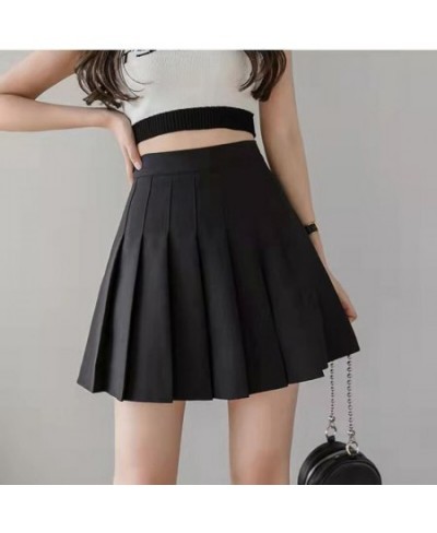 Korean Fashion Pleated Skirt Mini Skirts Womens 2023 Summer High Waist Kawaii Pink Black Plaid Skirt Harajuku Skirt Mujer $22...