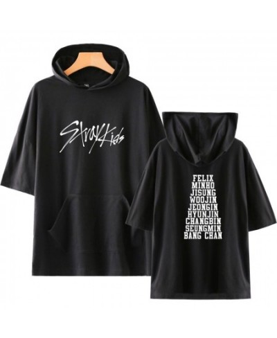 Kpop Stray Kids Hooded t shirt Women Men Harajuku Hip Hop t-shirt Straykids All Member Names Printed tshirt Streetwear Clothe...