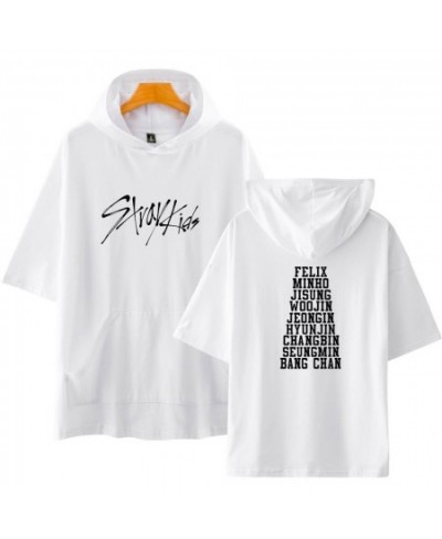 Kpop Stray Kids Hooded t shirt Women Men Harajuku Hip Hop t-shirt Straykids All Member Names Printed tshirt Streetwear Clothe...