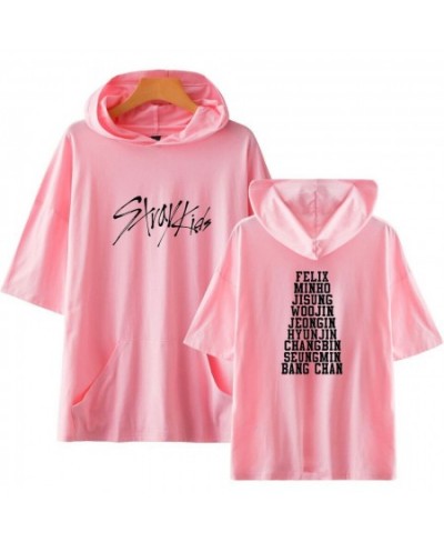 Kpop Stray Kids Hooded t shirt Women Men Harajuku Hip Hop t-shirt Straykids All Member Names Printed tshirt Streetwear Clothe...