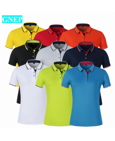 Ladies Cotton Short Sleeve Polo Shirt Custom Solid Color Lapel Collar Casual Top Printable Logo Fashion Workwear GNEP2023 New...