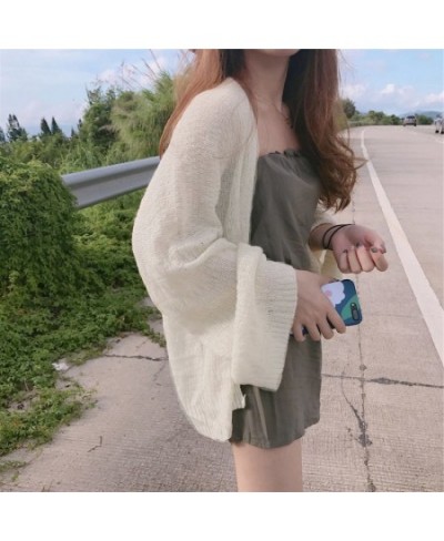 Cardigan Women Summer Sun-proof Hollow Out Solid Thin Soft Breathable Elegant Holiday Minimalist Female Fashion Ulzzang New I...