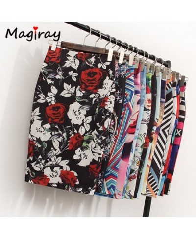 Floral Print High Waist Pencil Skirt Fashion Bodycon Skirts Womens Summer 2023 Knee Length Elastic Saia 23 Colors C574 $31.00...