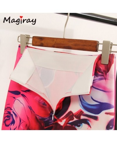 Floral Print High Waist Pencil Skirt Fashion Bodycon Skirts Womens Summer 2023 Knee Length Elastic Saia 23 Colors C574 $31.00...