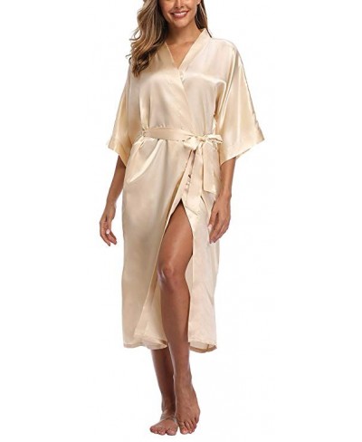 underwear hollow out sexy women's silk robes luxury female bridesmaid bathrobes kimono ladies dressing gown 2023 satin $22.78...