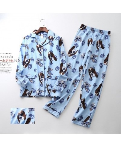 Ladies Autumn and Winter Cartoon Pattern Cotton Brushed Home Clothing Flannel Pajamas Set Women Confinement Clothes Set $42.9...